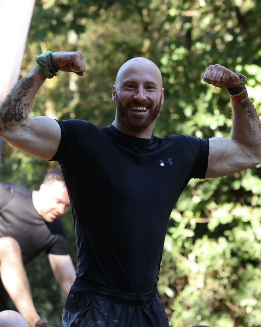 Jacob Parker outdoors after an obstacle course event